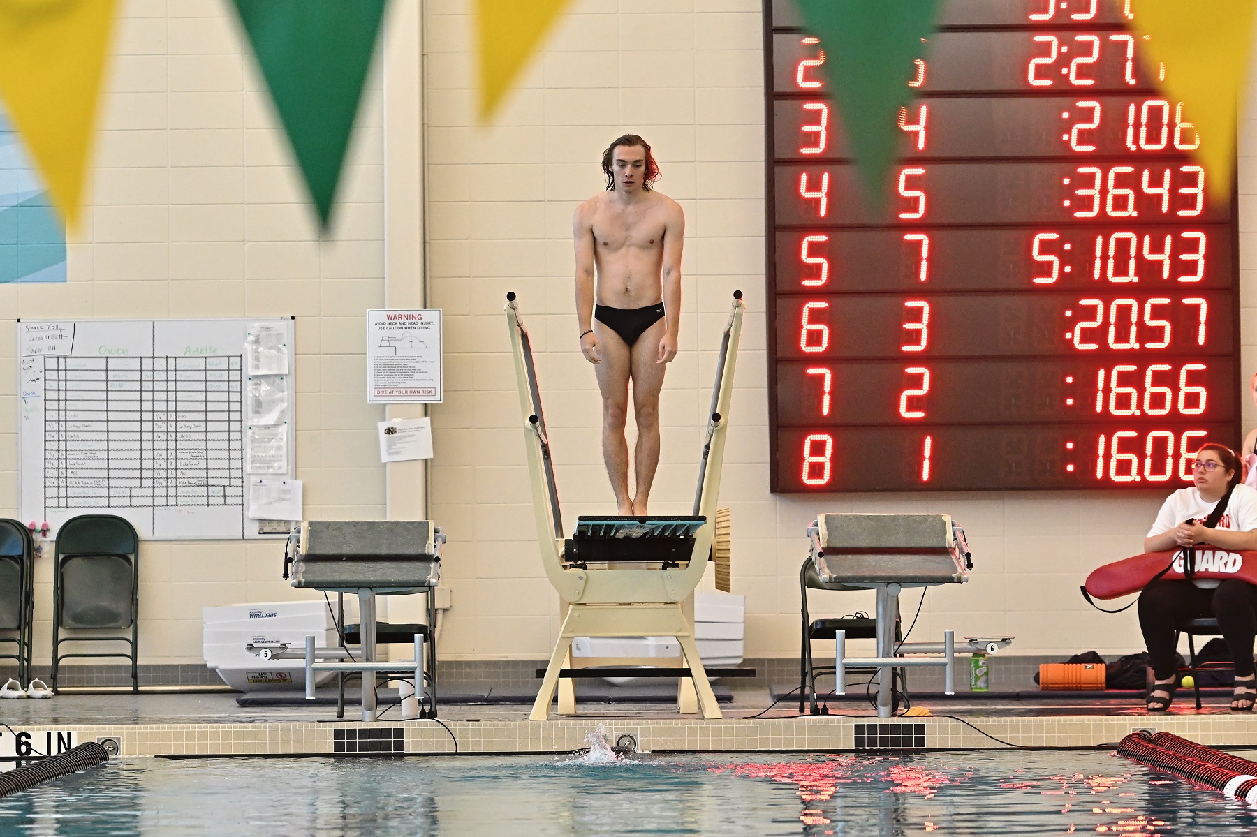 Jackson Bertman prepares for a dive.