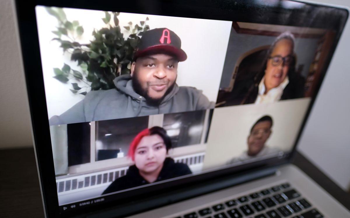 Zoom meeting screen with Laymon, Professor Onigiri and students 