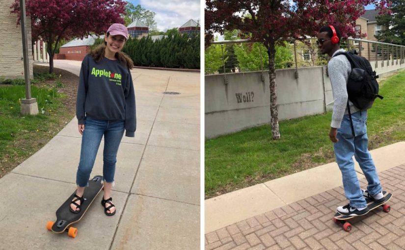 Lawrence Students longboarding