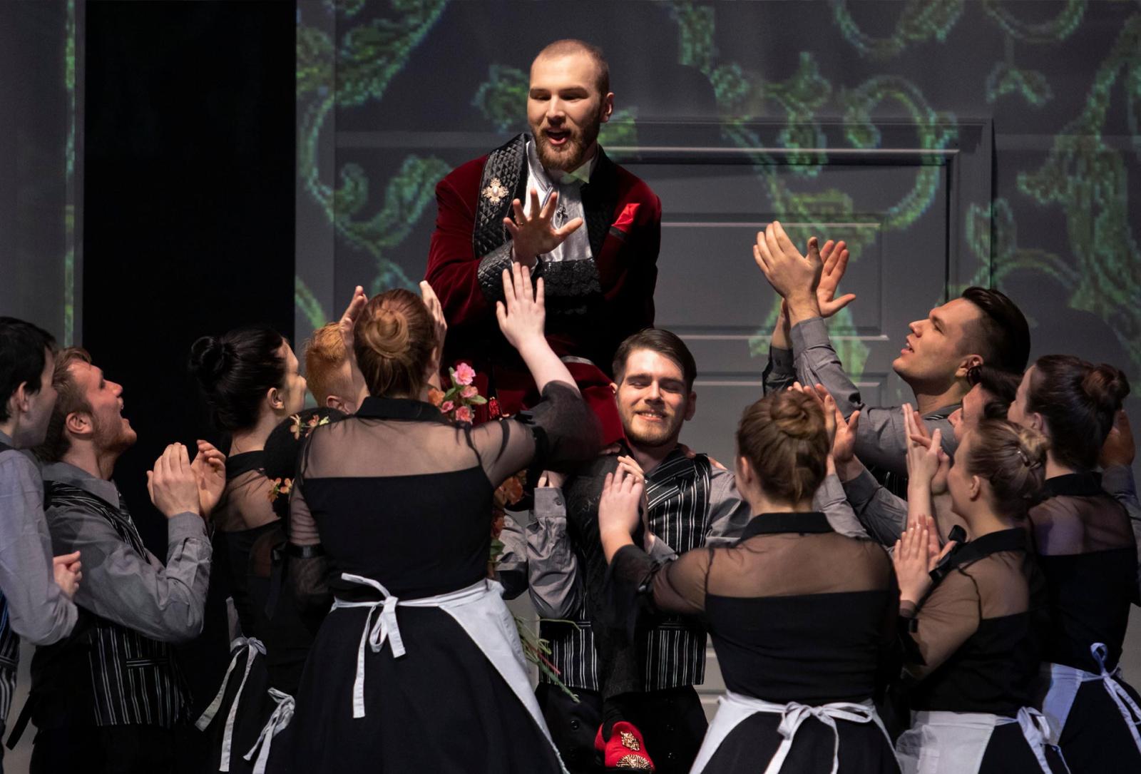 Count Almaviva during a dress rehearsal for The Marriage of Figaro