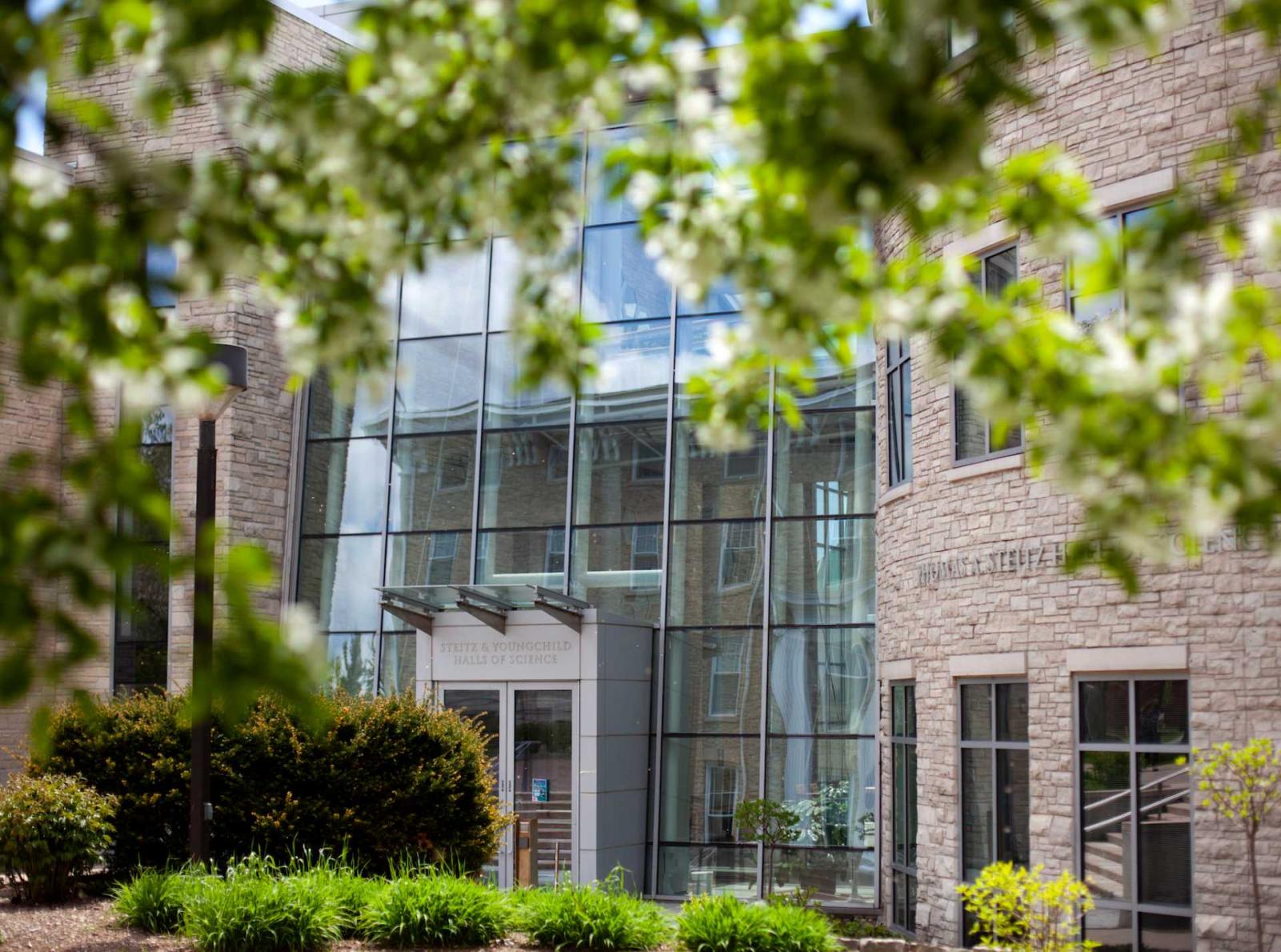 Entrance of Steitz and Youngchild Halls of Science