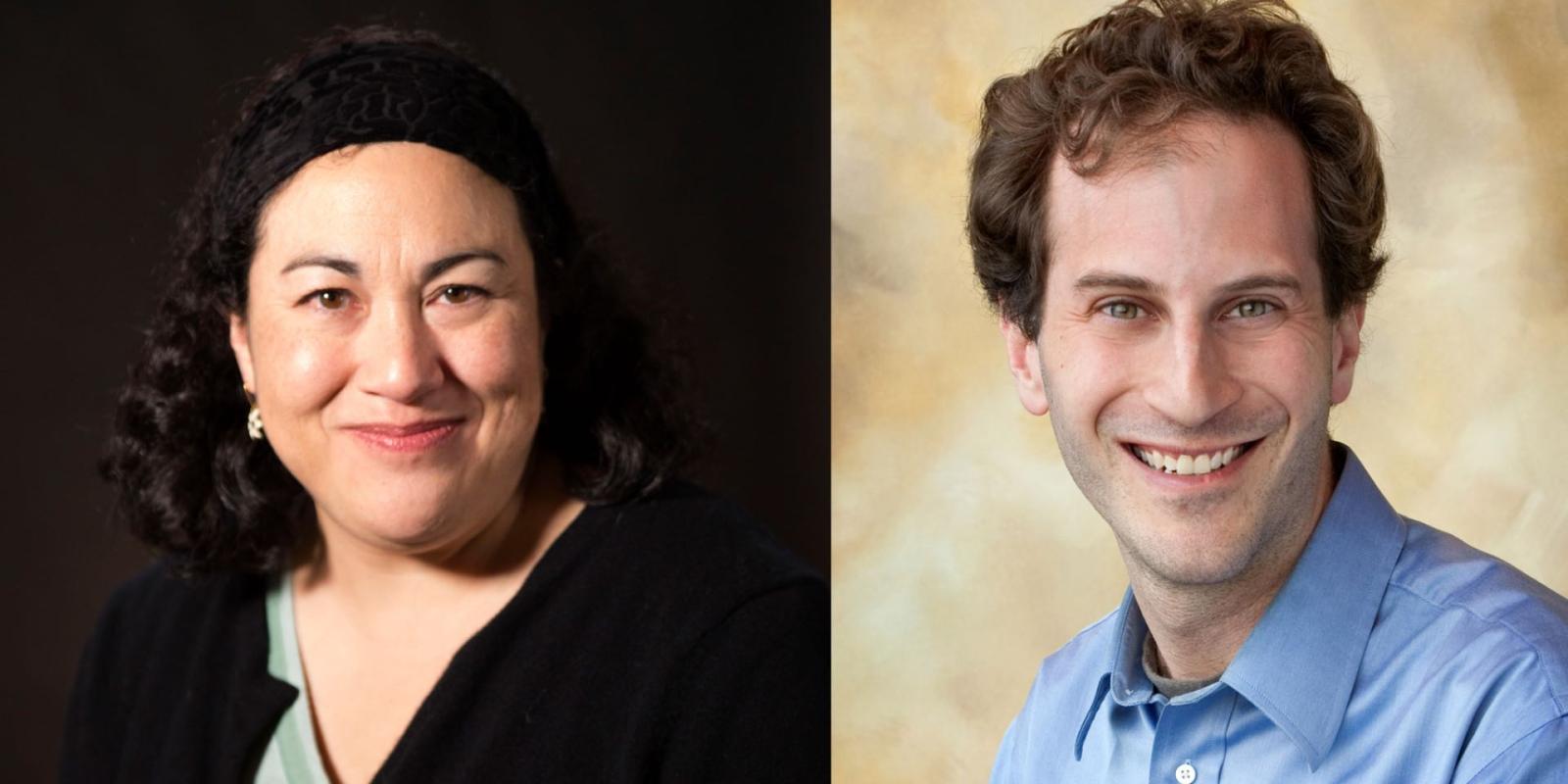 Headshots of Professor Monica Rico and Michael Mizrahi