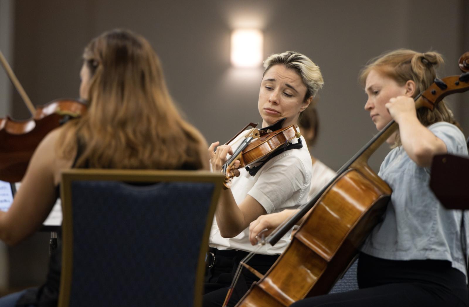 Musicians perform during a Decoda Chamber Music Festival performance as part of Mile of Music in 2022.