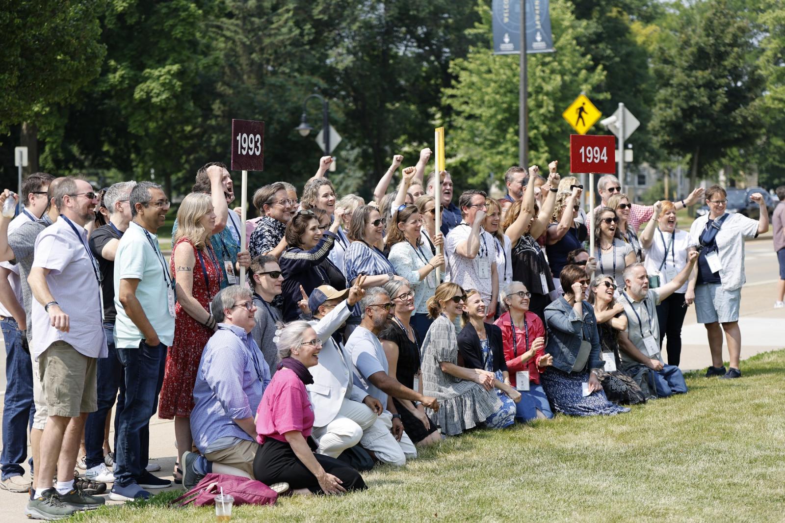 The annual Parade of Classes precedes the Reunion Convocation at Memorial Chapel.