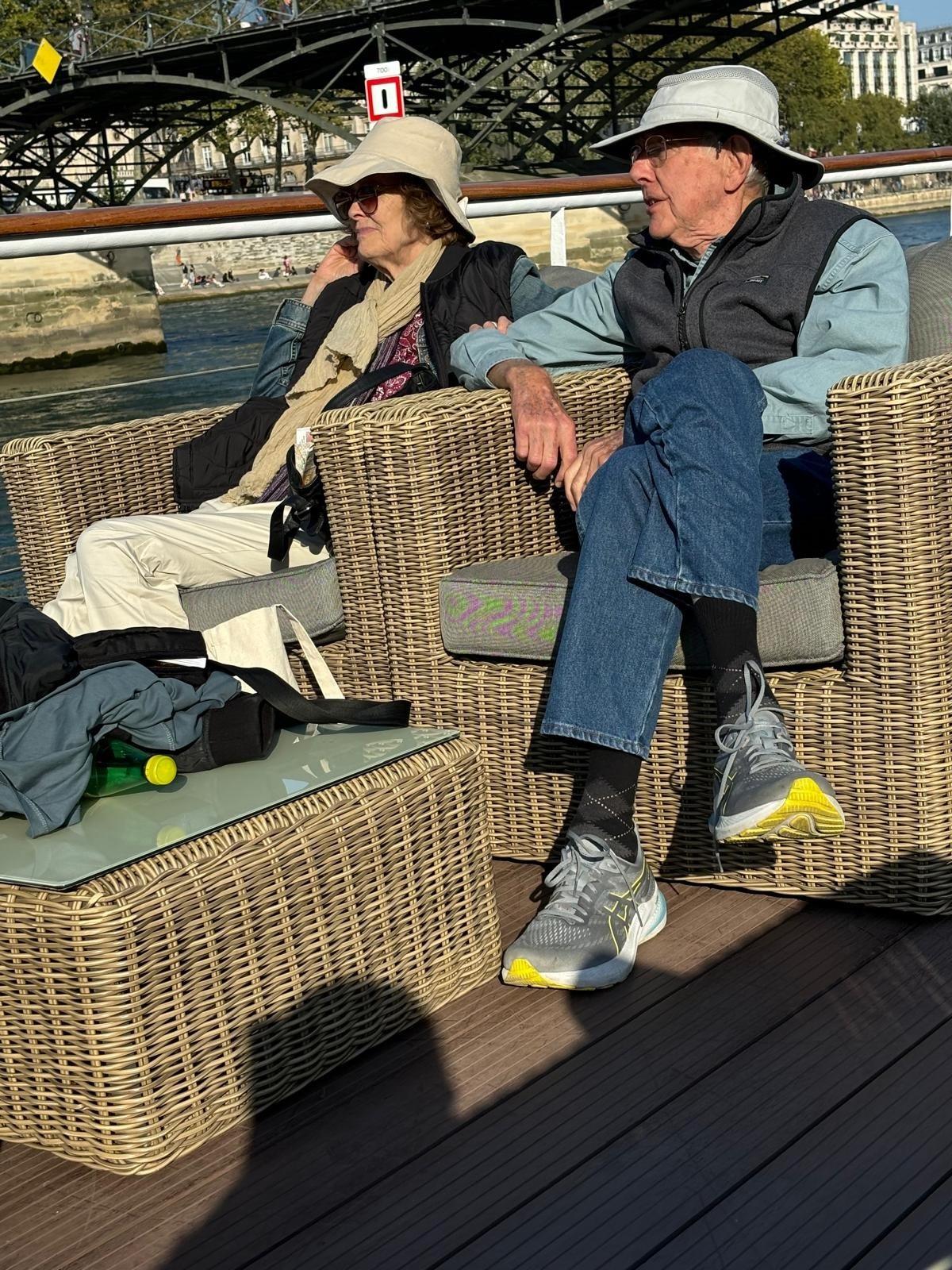 Miriam and John Jenkins on Champagne Cruise along the Seine