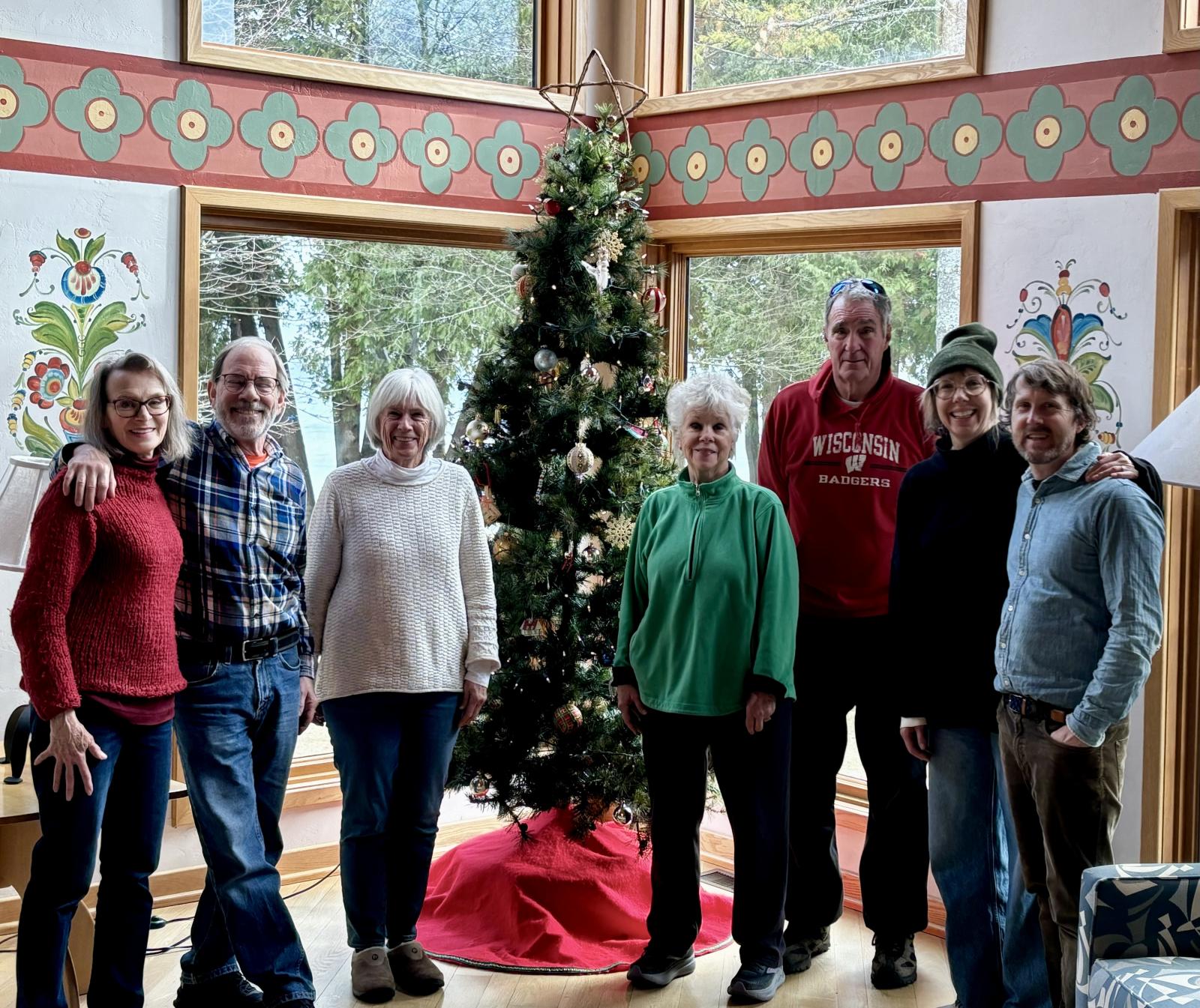 Winter volunteers in the lodge