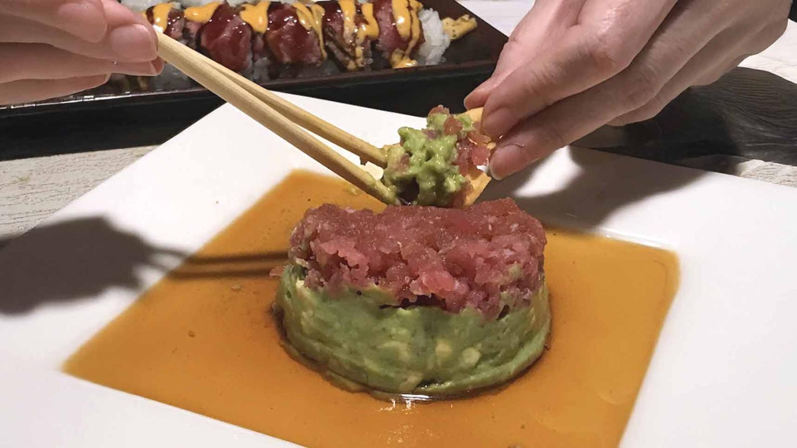 Guacamole Sushi appetizer at Katsu Ya