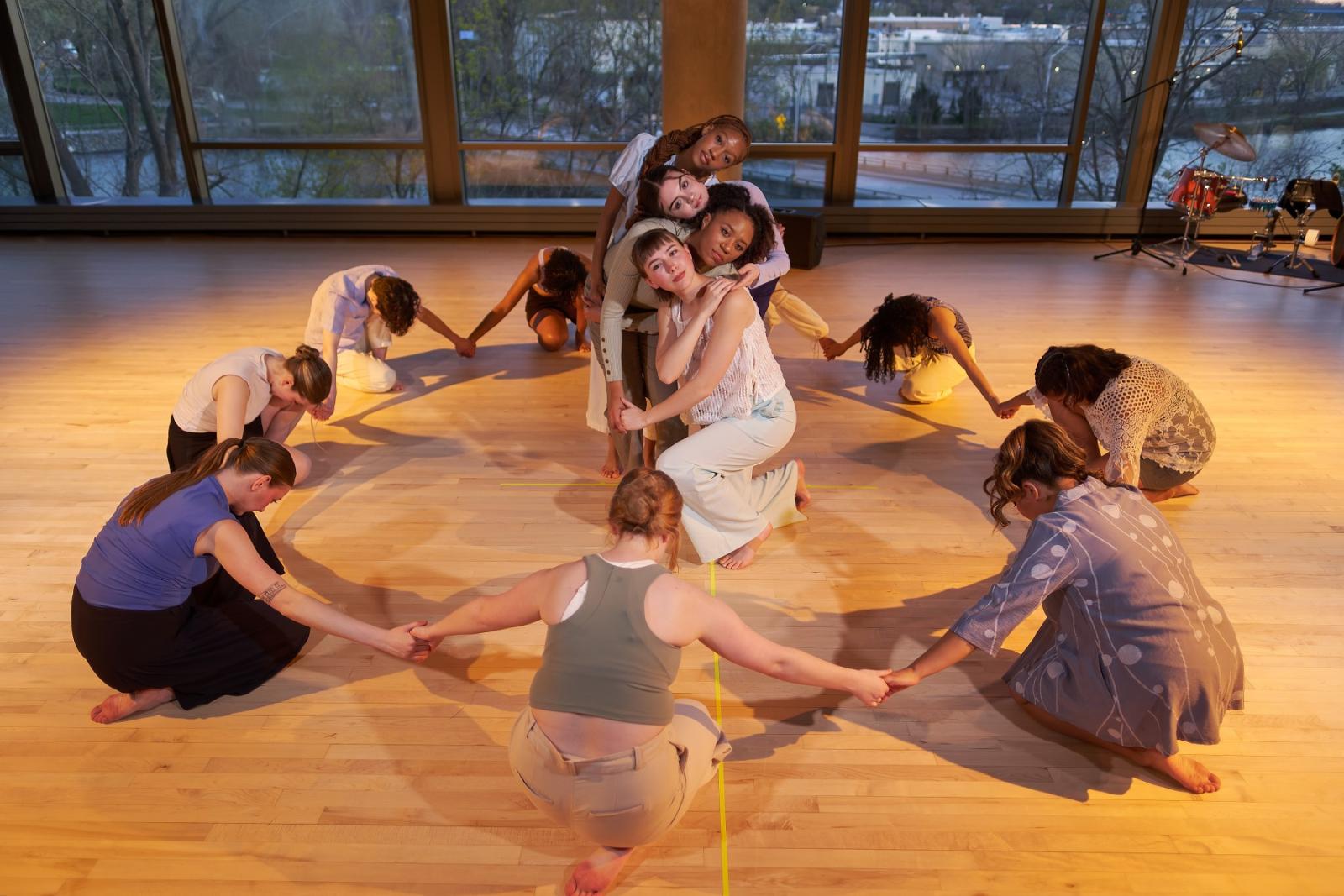 Lawrence students present a dress rehearsal of "Gather Together," a dance performance presented during Spring Term. 