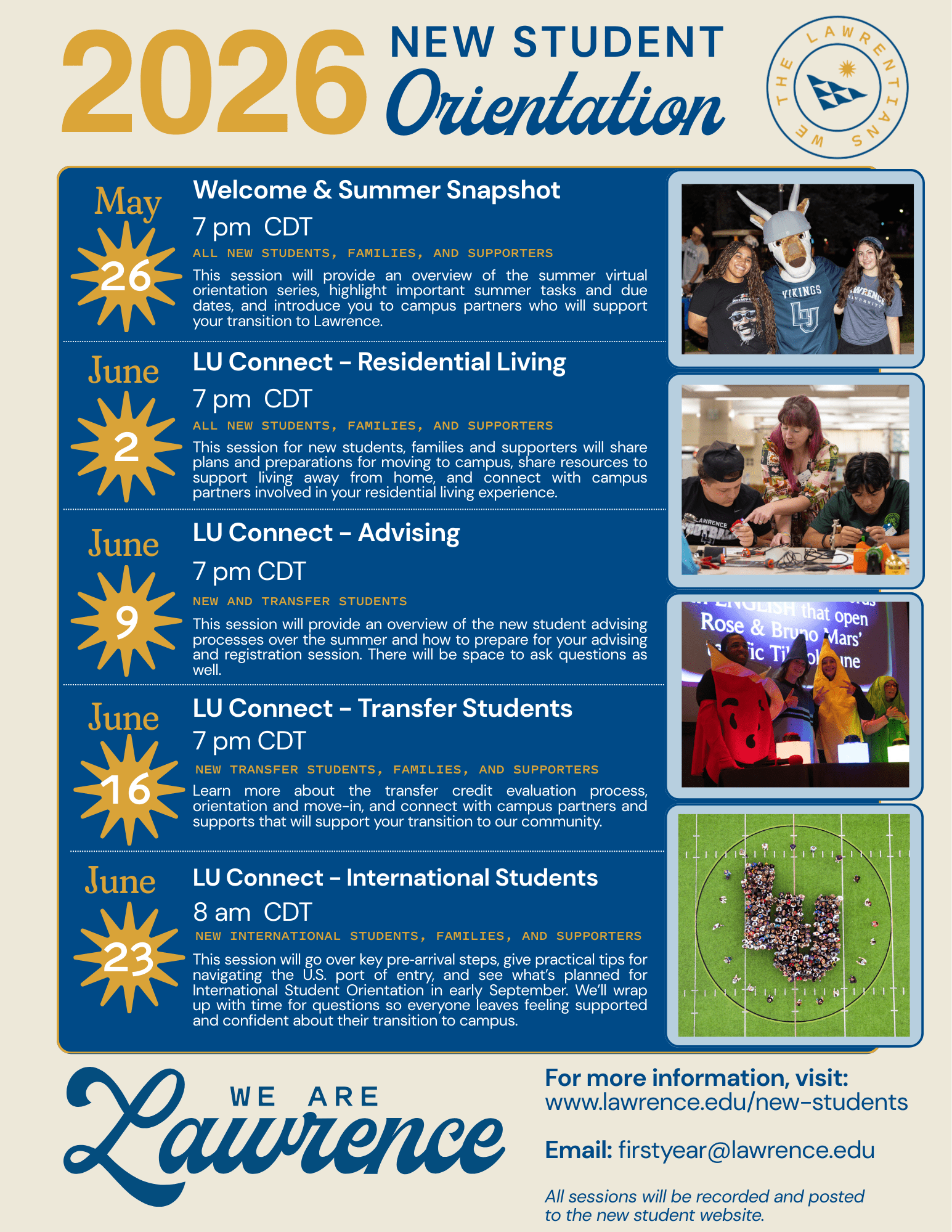 new student orientation schedule