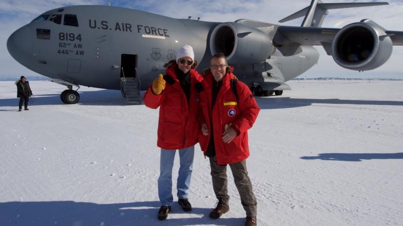 Glen Johnson ’85 (right) traveled the world  from 2013 to 2017 with U.S. Secretary of State John Kerry