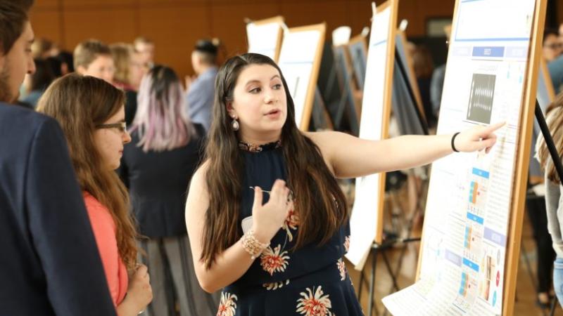 Lawrence on ‘Best Value’ list -- picture of Biology major presenting research at Biofest