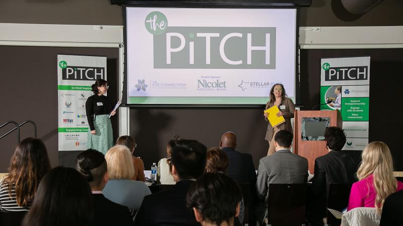 The Pitch hosts talk to the audience during the 2023 edition of startup business competition.