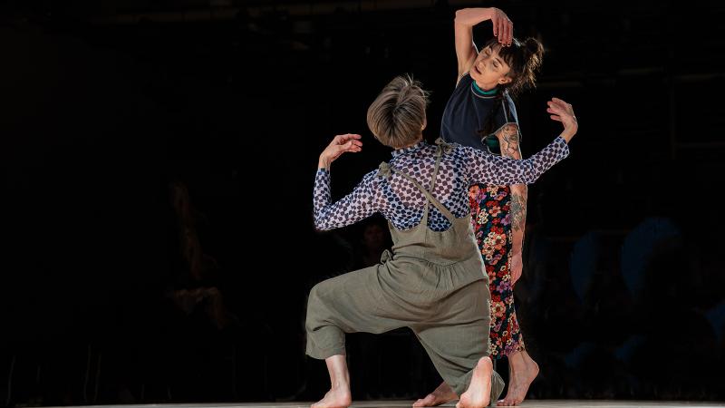 Two dancers in motion.