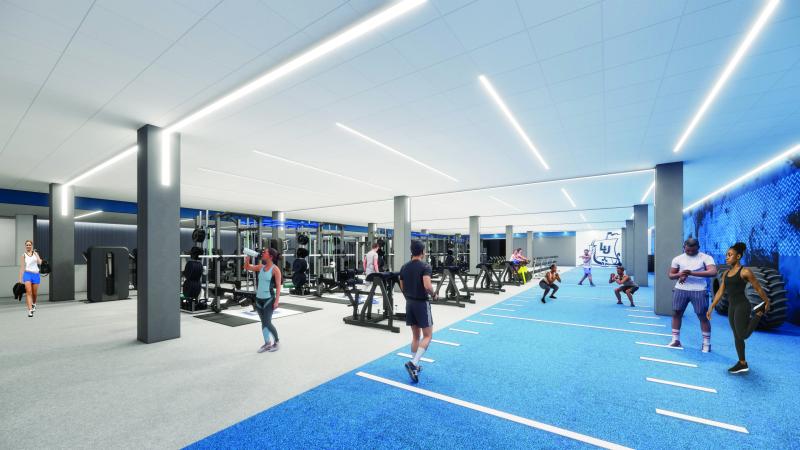 rendering of a new workout facility called the hub