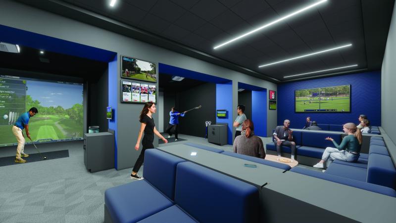 rendering of future simulator bays for golf