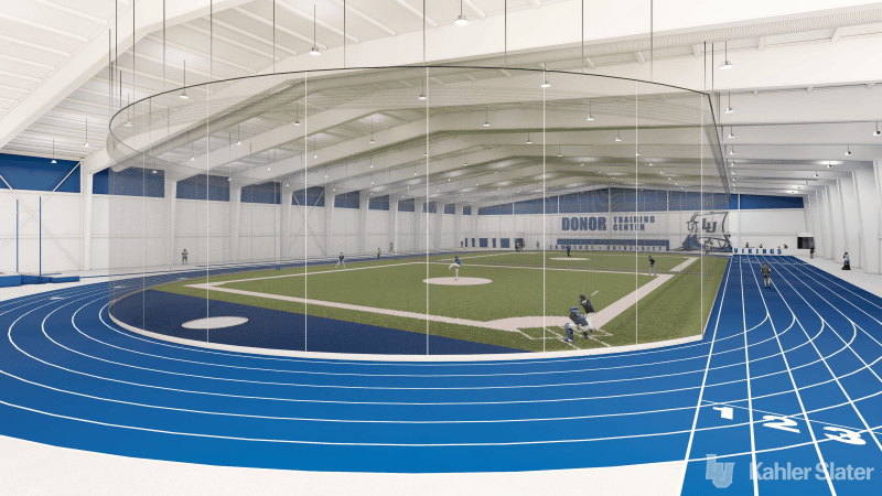 rendering of an enclosed infield area