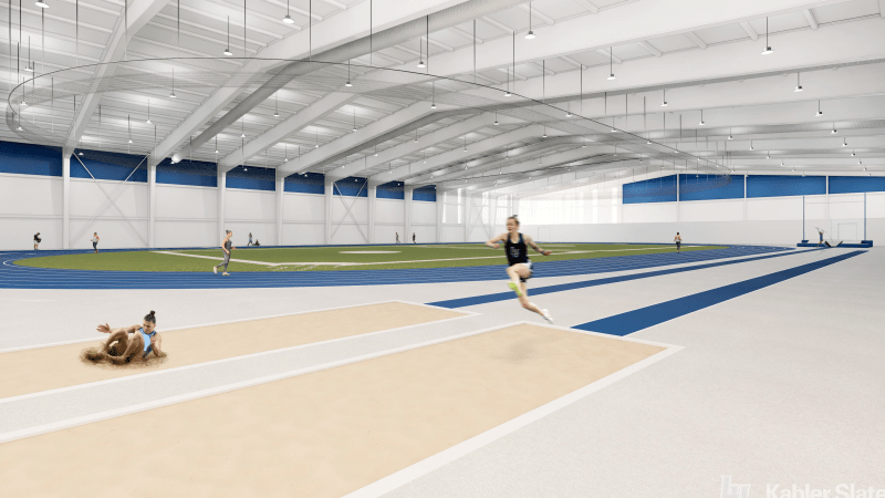 rendering of indoor track and field for level up